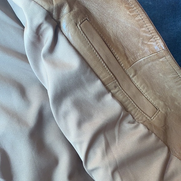 GAP - Cognac Biker Leather Jacket - Picture 4 of 8